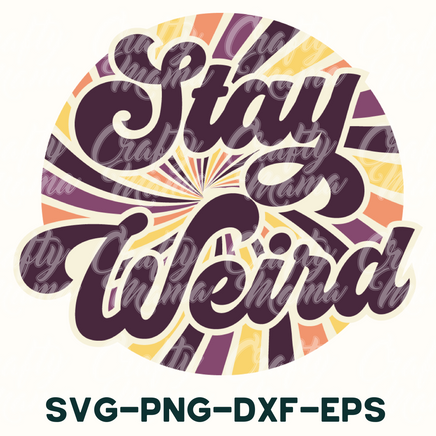 a sticker that says stay weird on it