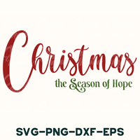 a christmas card with the words, christmas, and season of hope