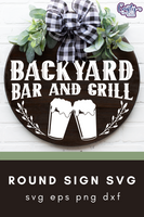 Backyard Bar And Grill Round Svg