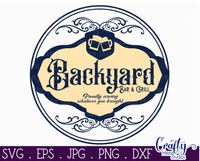 Backyard Bar And Grill Round Svg