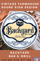 Backyard Bar And Grill Round Svg