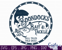 Bait And Tackle Fishing Round Svg