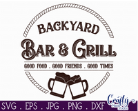 Backyard Bar And Grill Round Svg