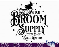 Basic Witch Broom Co Vintage Round Svg