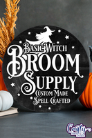 Basic Witch Broom Co Vintage Round Svg