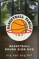 Basketball Family Round Sign Svg