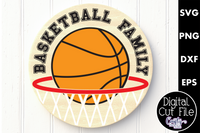 Basketball Family Round Sign Svg