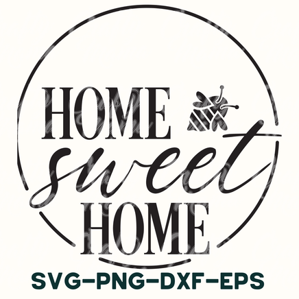 a black and white logo with the words home sweet home