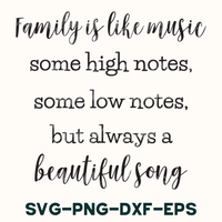 a quote that says family is like music some high notes, some low notes,