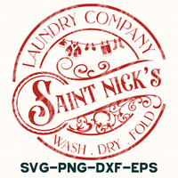 a logo for laundry company saint nick's wash dry