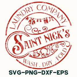 a logo for laundry company saint nick's wash dry