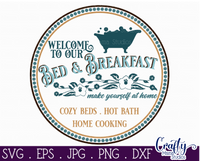 Bed And Breakfast Round Svg