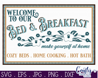 Bed And Breakfast Sign Svg File