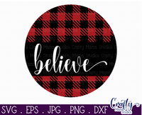 Believe Buffalo Plaid Christmas Round