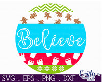 Believe Mix And Match Christmas Round SVG