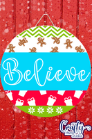 Believe Mix And Match Christmas Round SVG