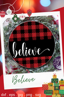 Believe Buffalo Plaid Christmas Round