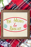 Be Merry And Bright Retro Christmas Sign