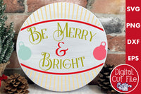 Be Merry And Bright Round Retro Sign