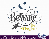 Beware The Witching Hour Round Svg