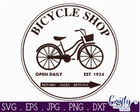 Bicycle Shop Round Svg