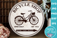 Bicycle Shop Round Svg