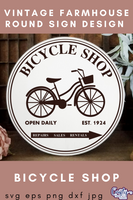 Bicycle Shop Round Svg