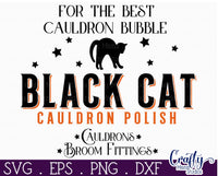 Black Cat Cauldron Polish Vintage Round