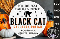 Black Cat Cauldron Polish Vintage Round