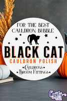 Black Cat Cauldron Polish Vintage Round