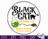 Black Cat Trading Round Svg