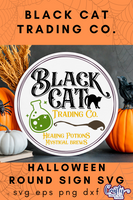 Black Cat Trading Round Svg