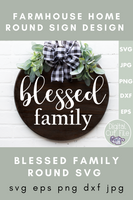 Blessed Family Round Svg