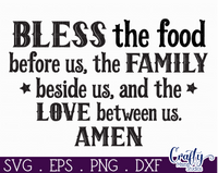 Bless The Food Dinner Prayer Round Svg