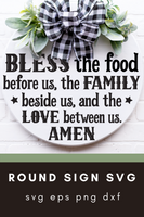 Bless The Food Dinner Prayer Round Svg