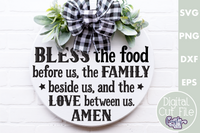 Bless The Food Dinner Prayer Round Svg