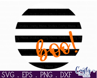 Boo Striped Round Svg