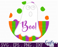 Boo Ghost Round Svg