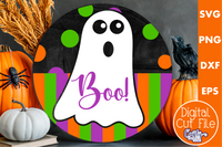 Boo Ghost Round Svg