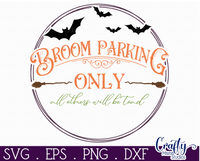 Broom Parking Only Round Svg