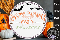 Broom Parking Only Round Svg