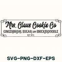 the logo for mrs claus cookie co