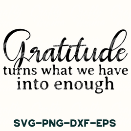 a black and white quote with the words,'grateful turns what we have into