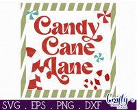 Candy Cane Lane Retro Christmas Sign