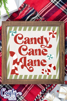 Candy Cane Lane Retro Christmas Sign