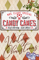 Candy Canes Vintage Christmas Sign