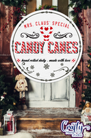 Candy Canes Vintage Christmas Round Sign