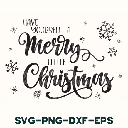 merry little christmas svg - png - dxf - eps