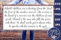 Psalm 127 3-5 Svg, Children Are A Heritage