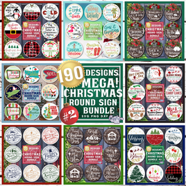 Mega Christmas Round Door Sign Bundle #2